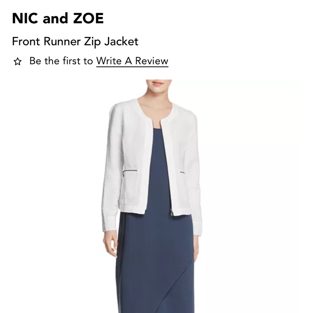NIC+ZOE Classic White Blazer with Zipper Details - Picture 5 of 9